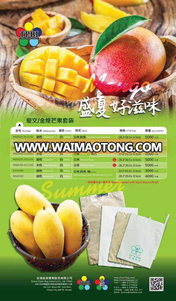 double layers waterproof mango cover cheap paper bag